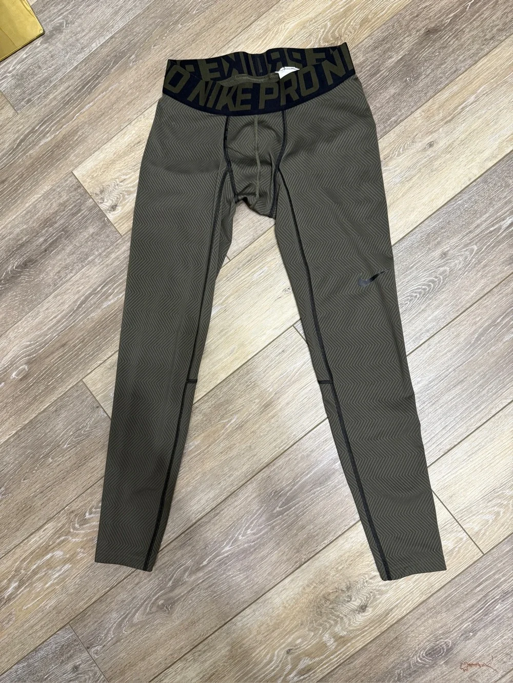 Nike Men's Olive/Black Pro Compression Tights
